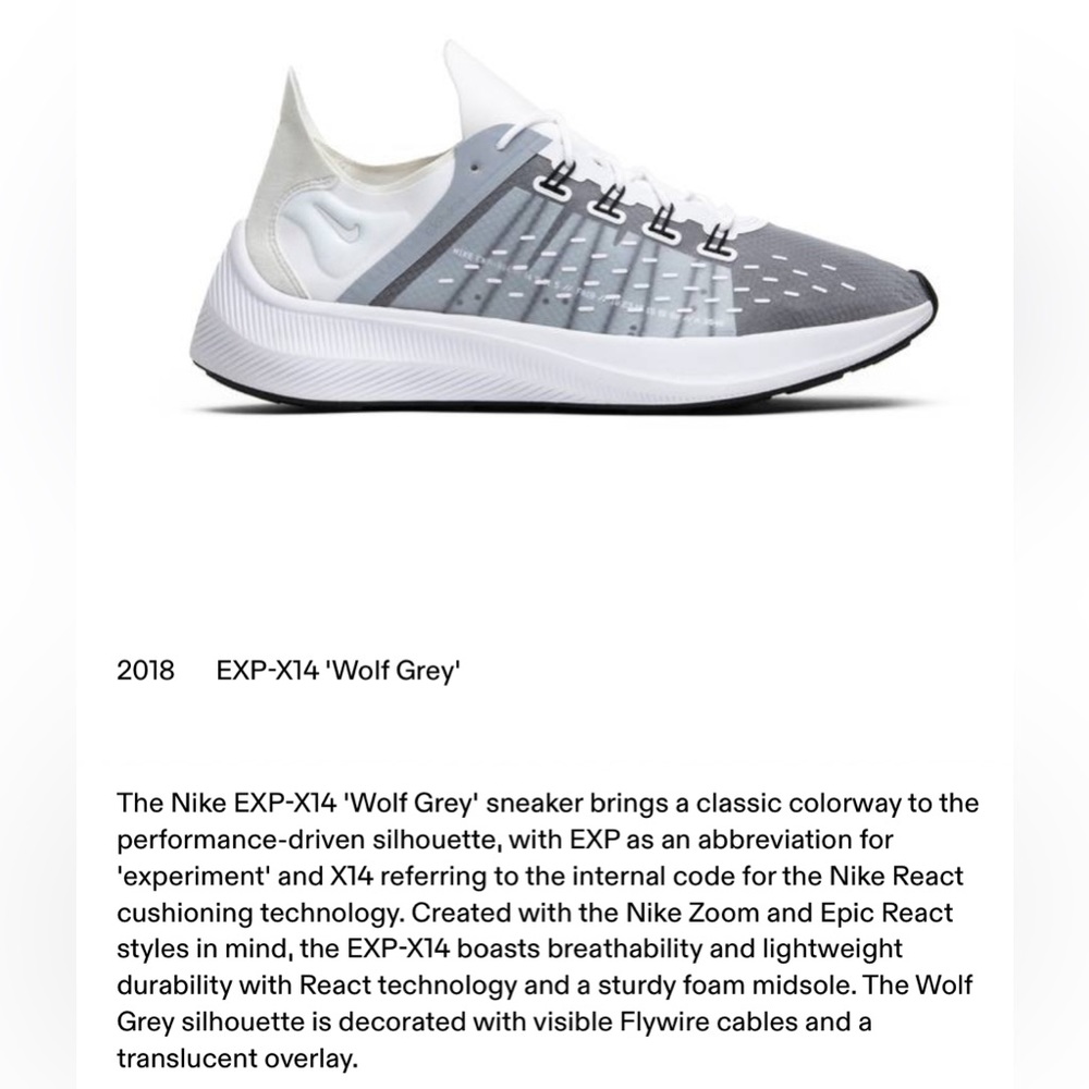 Nike Exp X14 - White Wolf Grey - Mens 7.5 / Women 9
